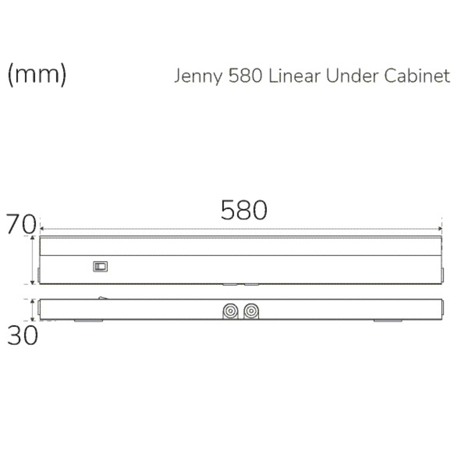 Jenny 580 Kitchen bench lighting Dimmable 3000K 1000lm 580cm