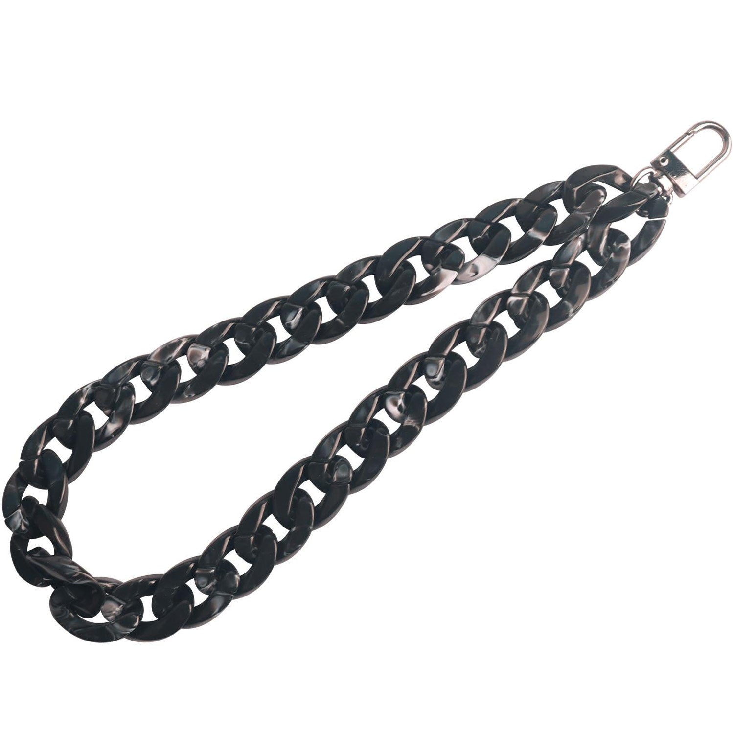 Jewel Chain Wrist Strap Marble Black