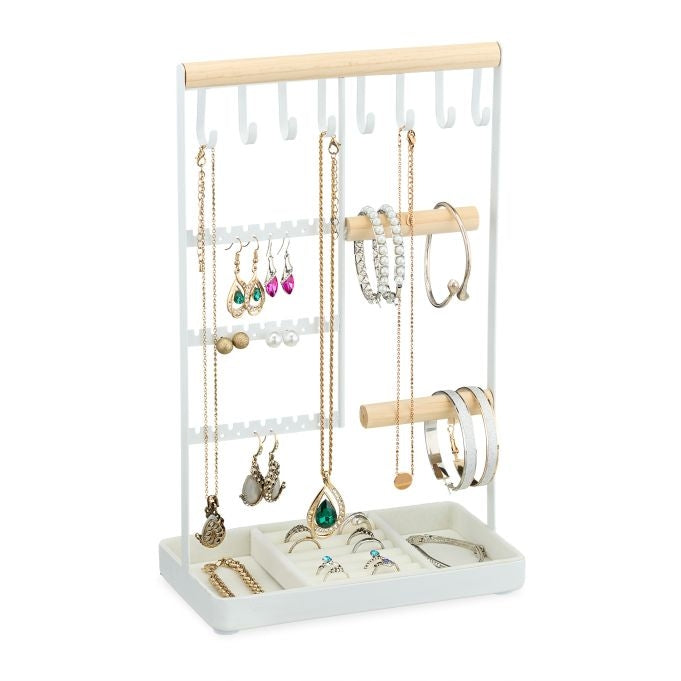 Jewelery stand with ring compartment