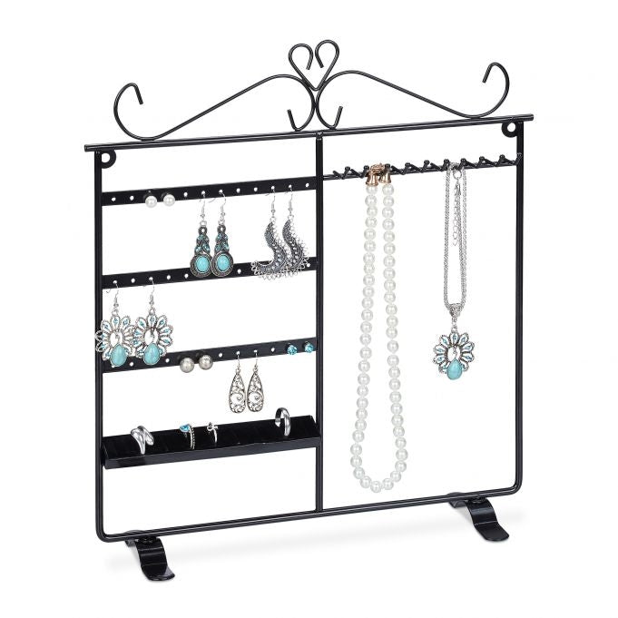 Jewelry holder for necklaces and earrings