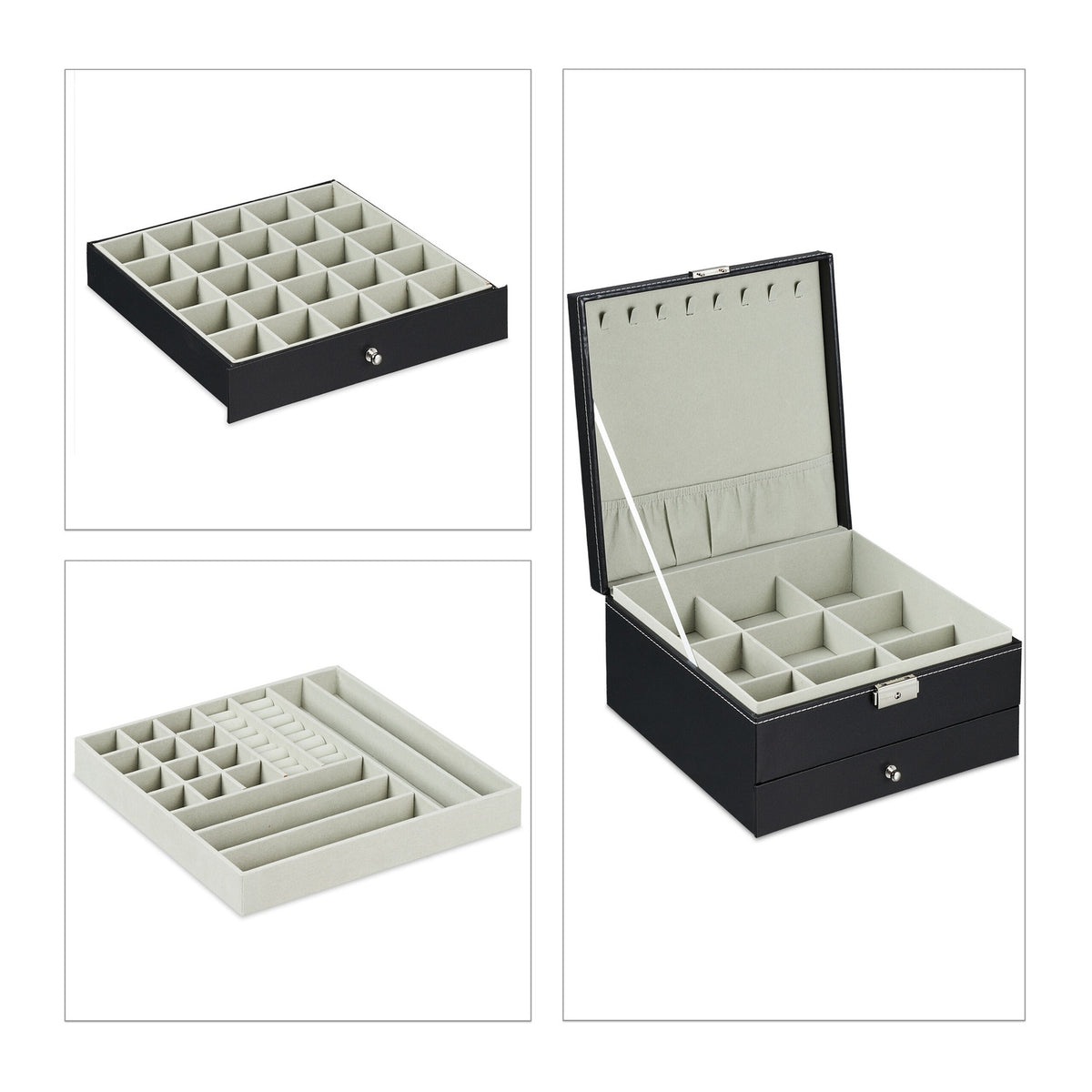 Jewelry storage with 3 levels