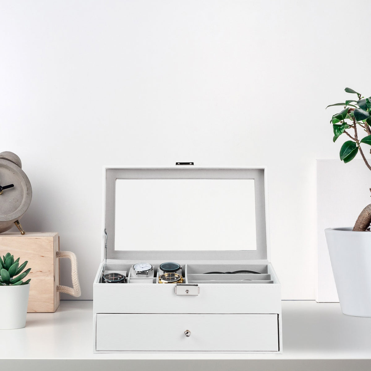 Jewelry storage with drawer
