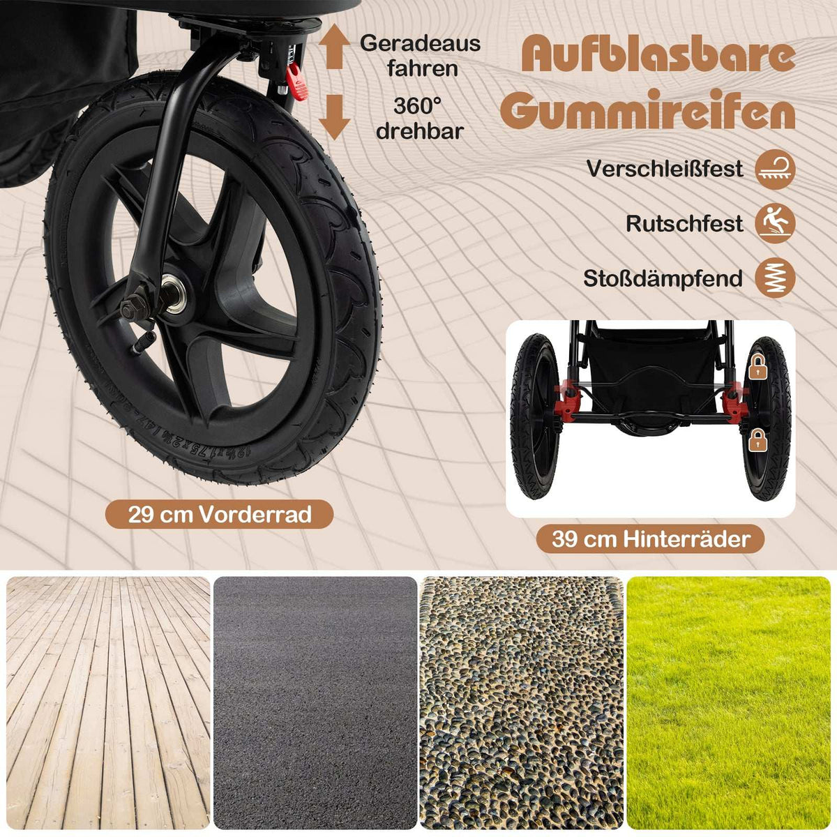 Jogging Stroller, Foldable with Adjustable Canopy & Seat