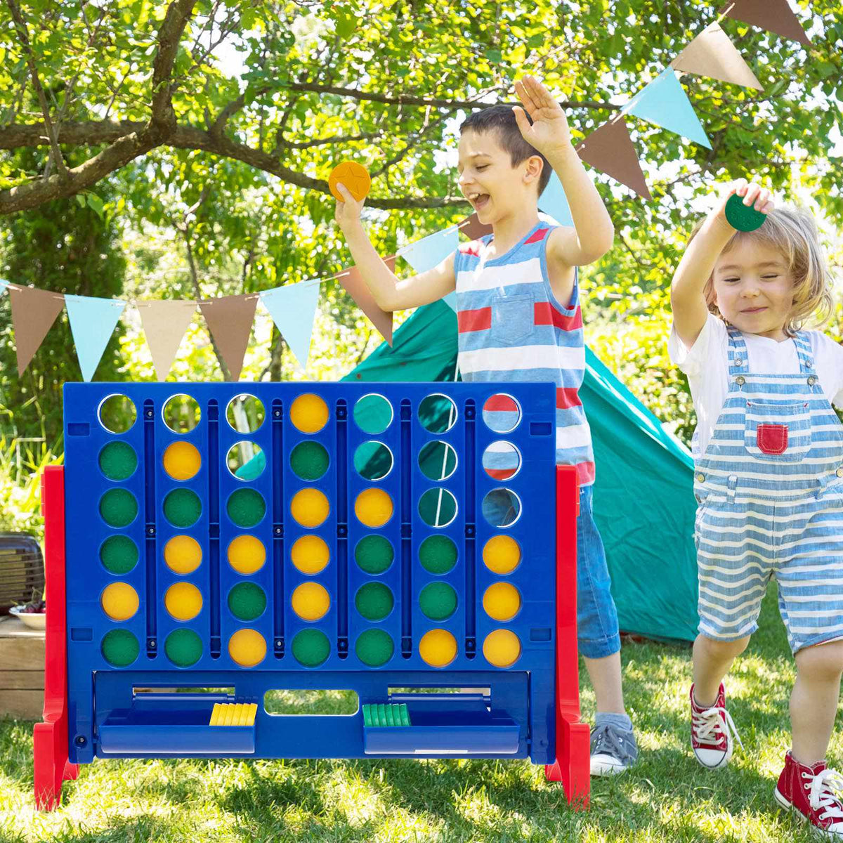 Jumbo Connect Four Game Set, 42 Coins, Carry Bag