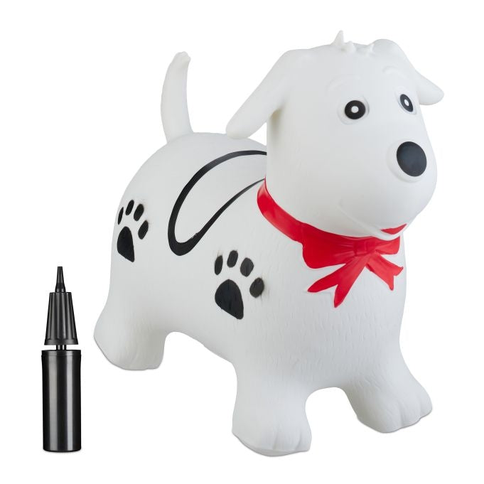 Jumping dog with leash
