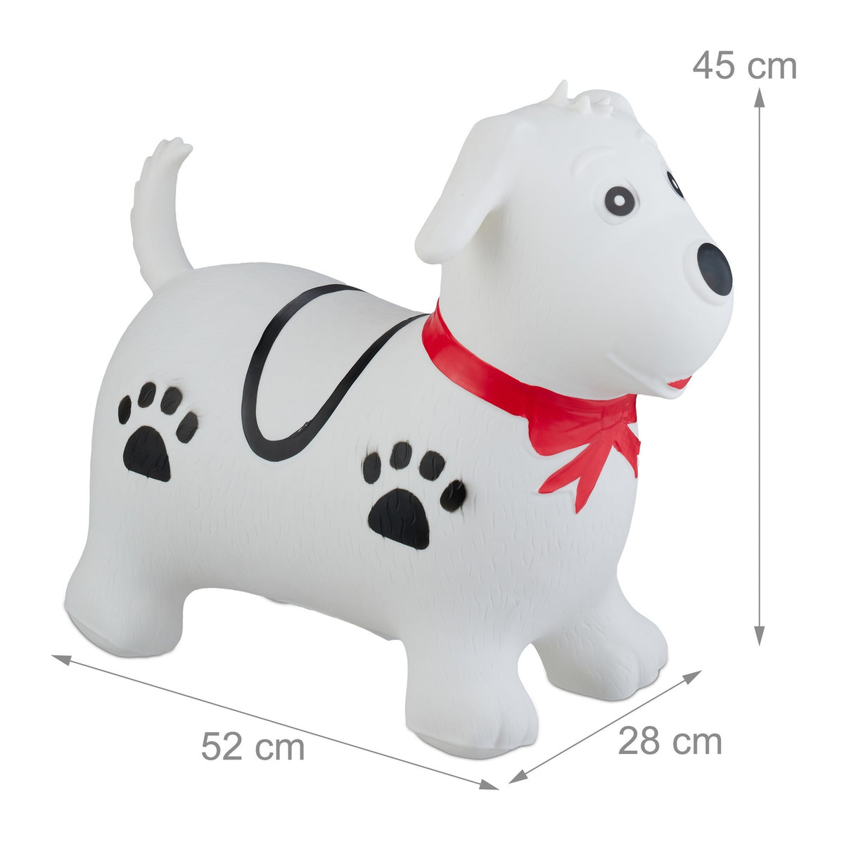 Jumping dog with leash