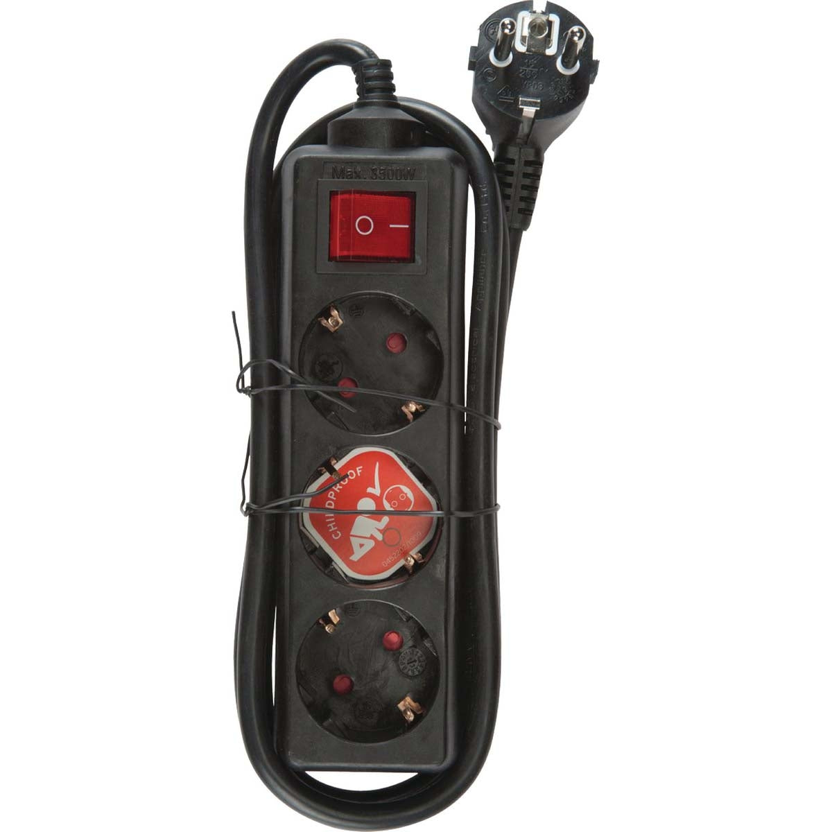 Junction box 3-Way 1.40 m Black - Grounded Contact TYPE F