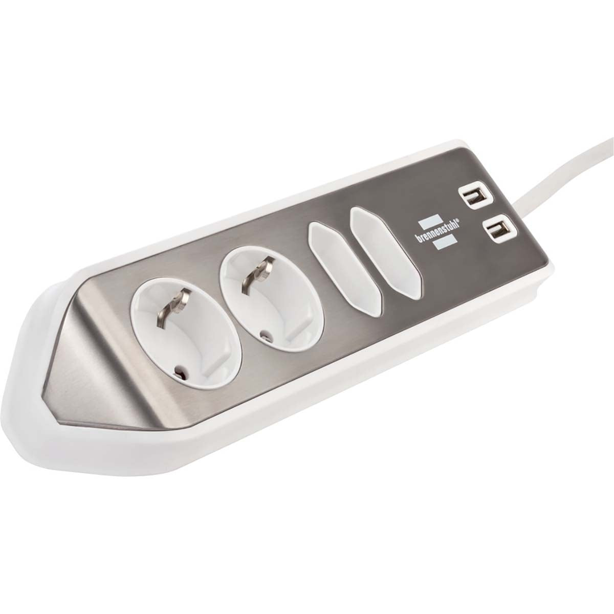 Junction box Desktop-Power 4-Way 2.00 m Silver - Grounded Contact TYPE F