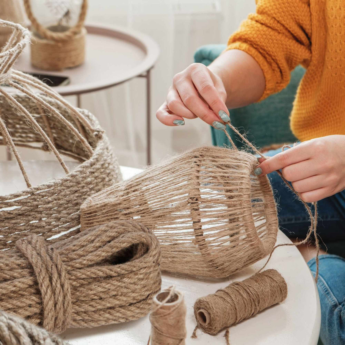 Jute rope 8 mm x 10 m set of 3