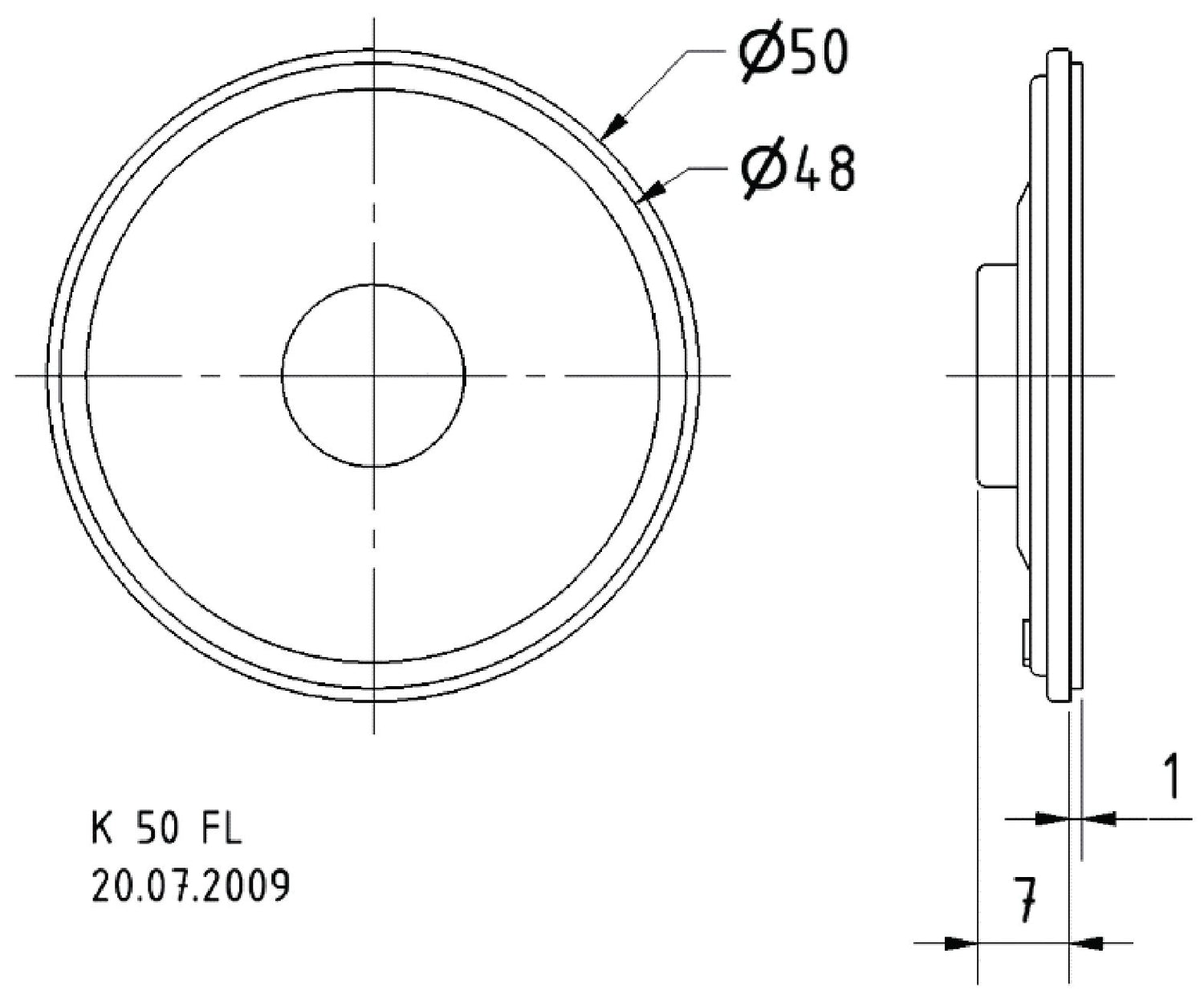 K 50 FL - 16 Ohm - 5 cm (2") miniature speaker