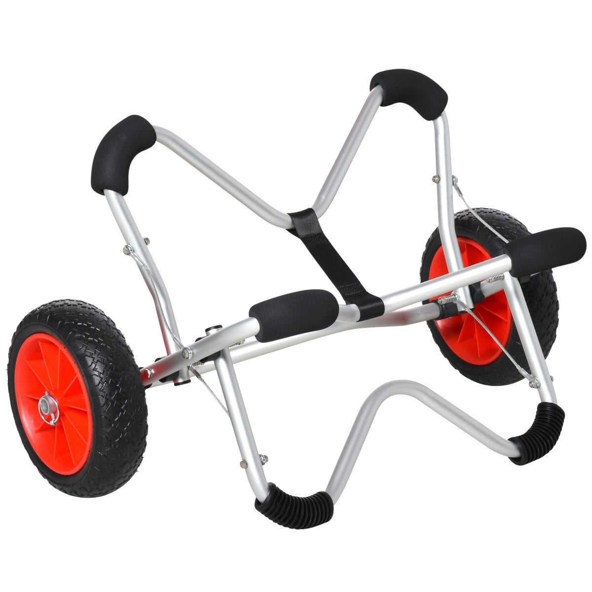 Kayak Trolley, Aluminum Boat Trolley, Foldable, Transport Trolley With Pu Tires, Silver, Up To 75 Kg, 75X43X46 Cm