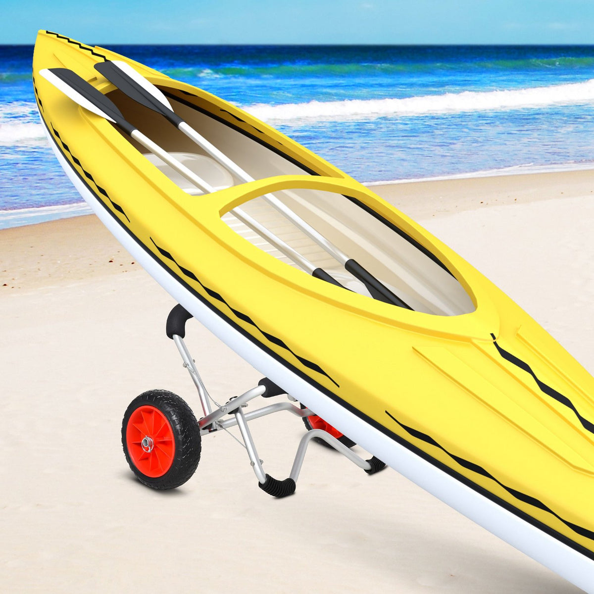 Kayak Trolley, Aluminum Boat Trolley, Foldable, Transport Trolley With Pu Tires, Silver, Up To 75 Kg, 75X43X46 Cm