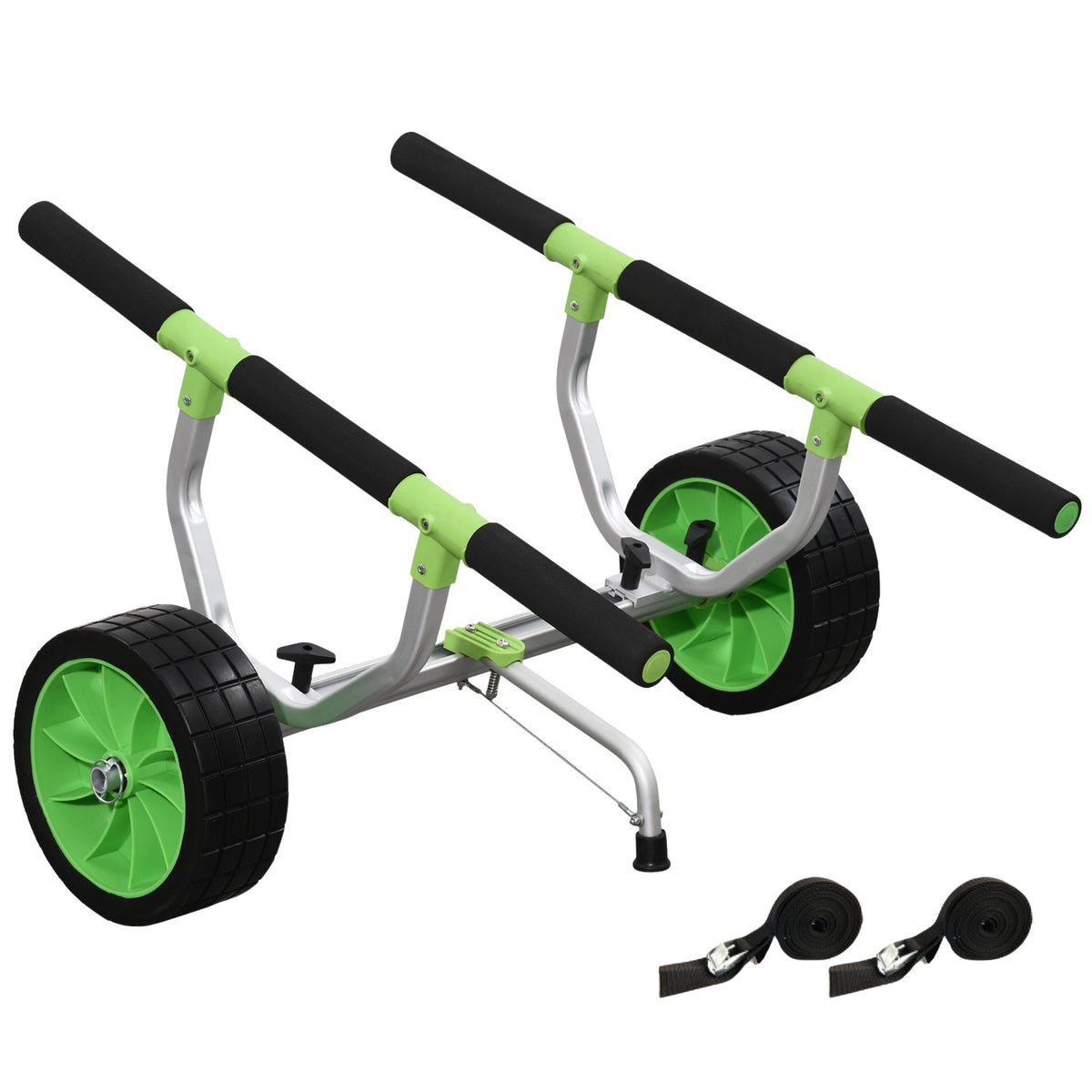 Kayak Trolley Canoe Trolley Adjustable Boat Trolley Surf Trolley Boat Trailer With Tension Strap, Transport Trolley For Canoe, Green + Black