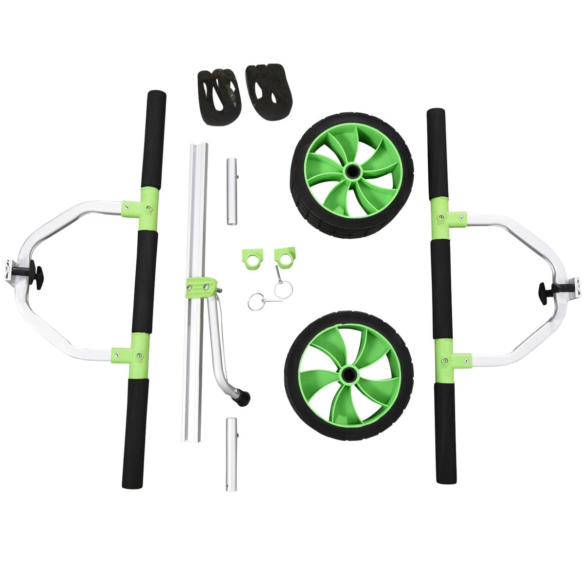 Kayak Trolley Canoe Trolley Adjustable Boat Trolley Surf Trolley Boat Trailer With Tension Strap, Transport Trolley For Canoe, Green + Black