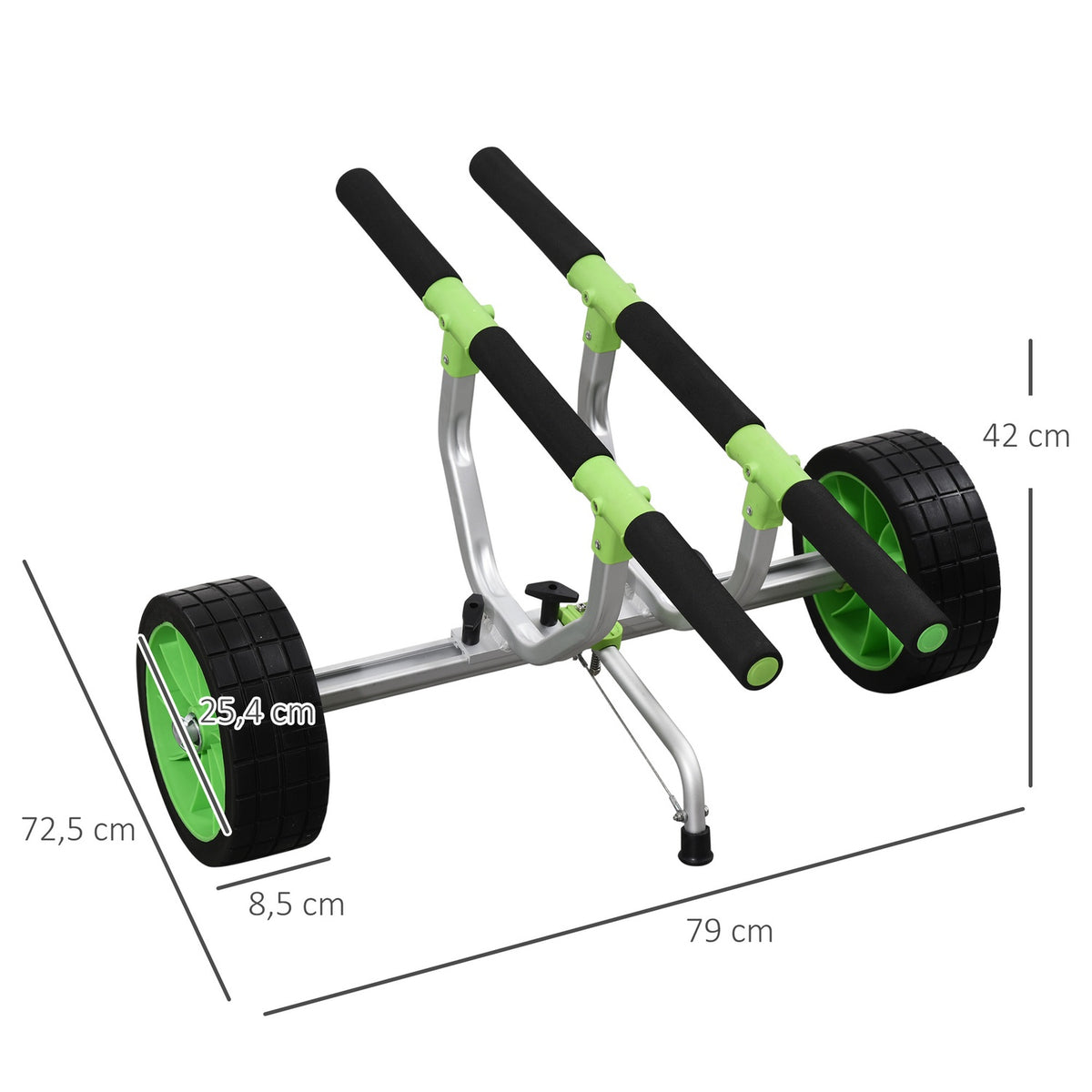 Kayak Trolley Canoe Trolley Adjustable Boat Trolley Surf Trolley Boat Trailer With Tension Strap, Transport Trolley For Canoe, Green + Black