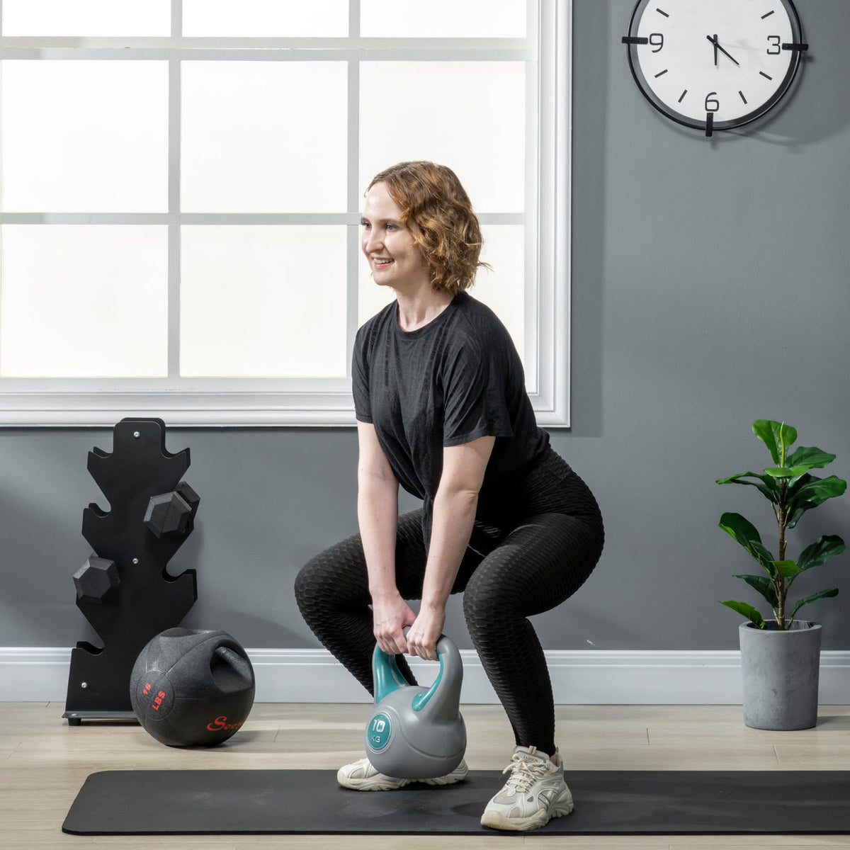 Kettlebell 10 Kg Floor-Friendly Kettlebell For Strength Training And Fitness, Blue