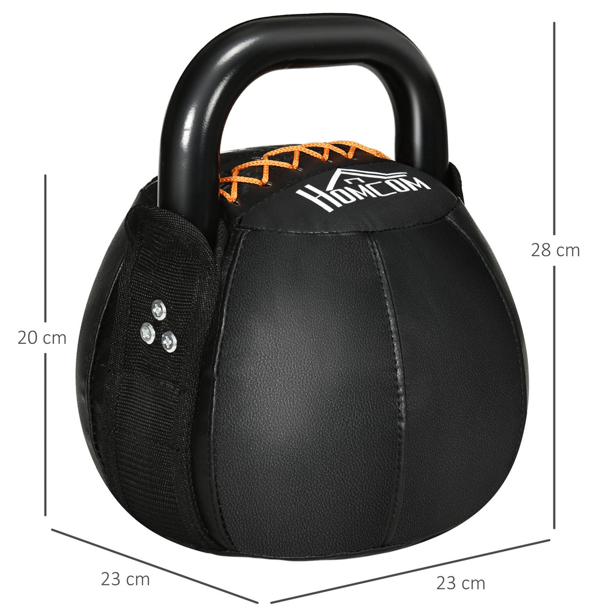 Kettlebell 12 Kg Kettlebell With Steel Handle For Strength Training, Weight Lifting, Core Training, Floor-Friendly Faux Leather Coat, Black