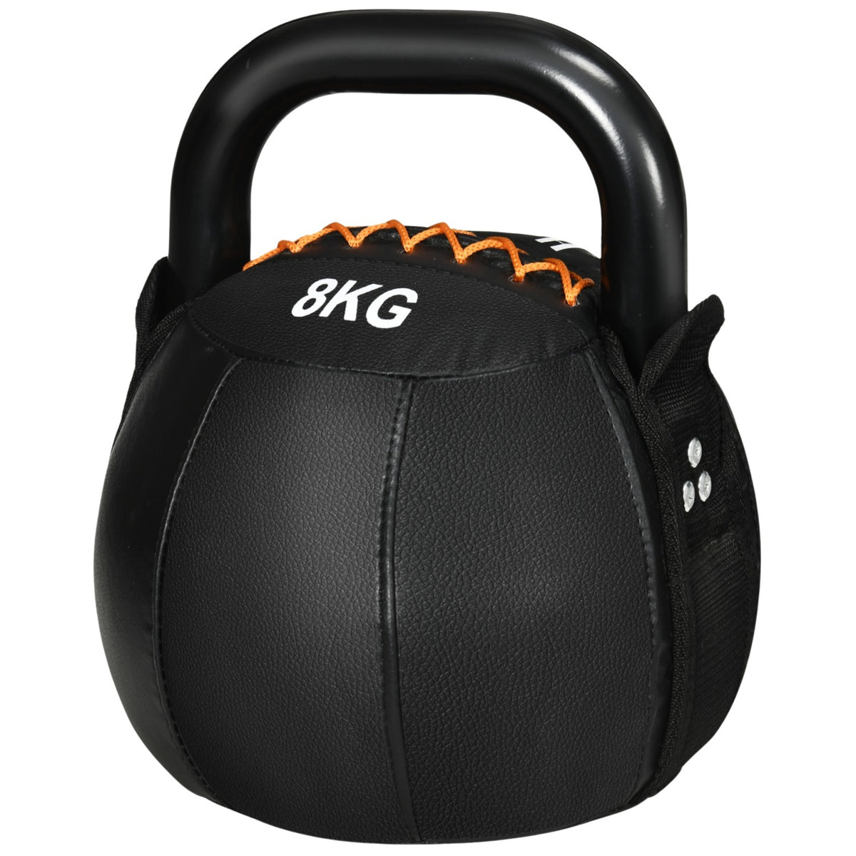 Kettlebell 8 Kg Kettlebell With Steel Handle For Strength Training, Weight Lifting, Endurance, Floor-Friendly Faux Leather Coat, Black