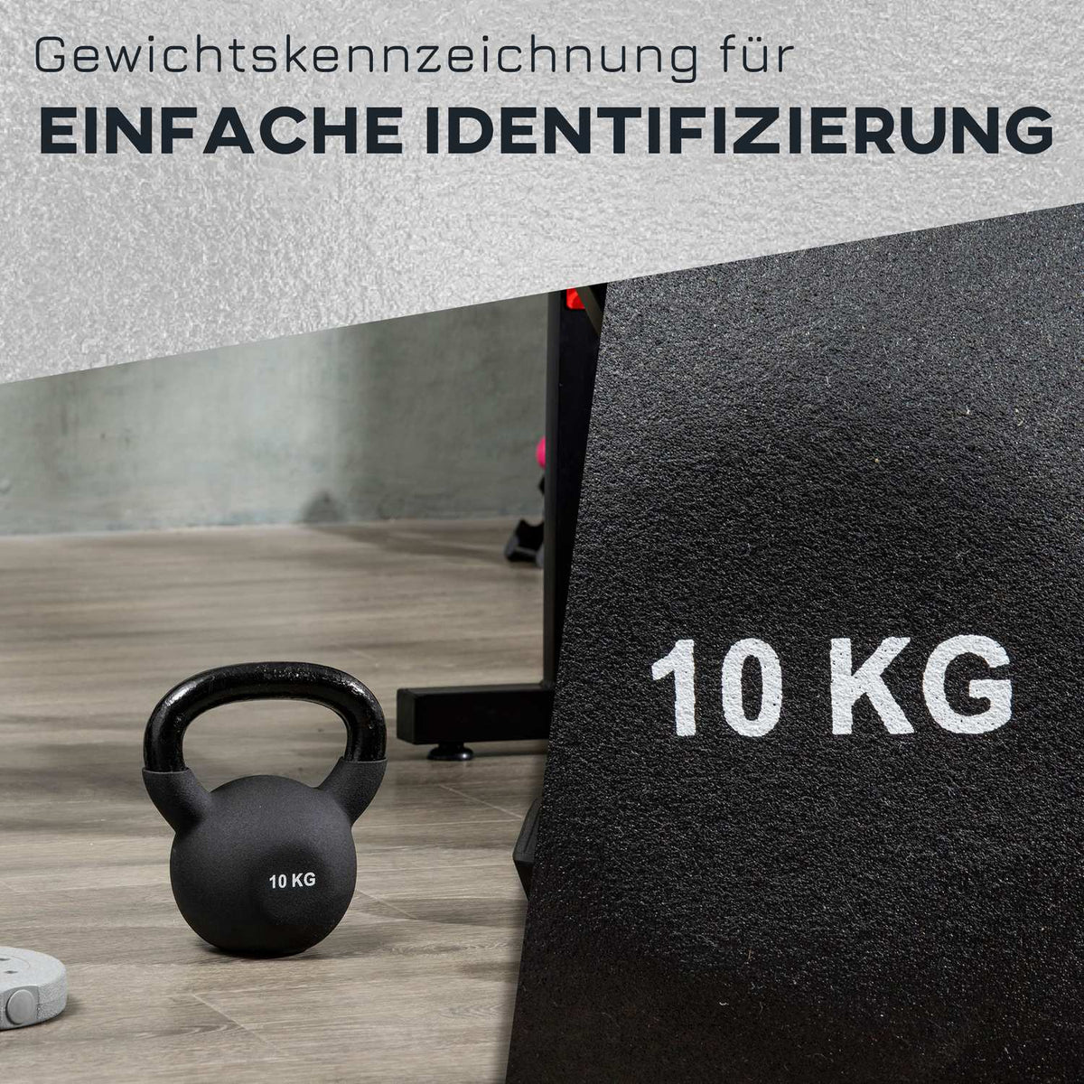 Kettlebell Cast Iron Neoprene Coating Floor-Friendly Swing Dumbbell Black 10 Kg