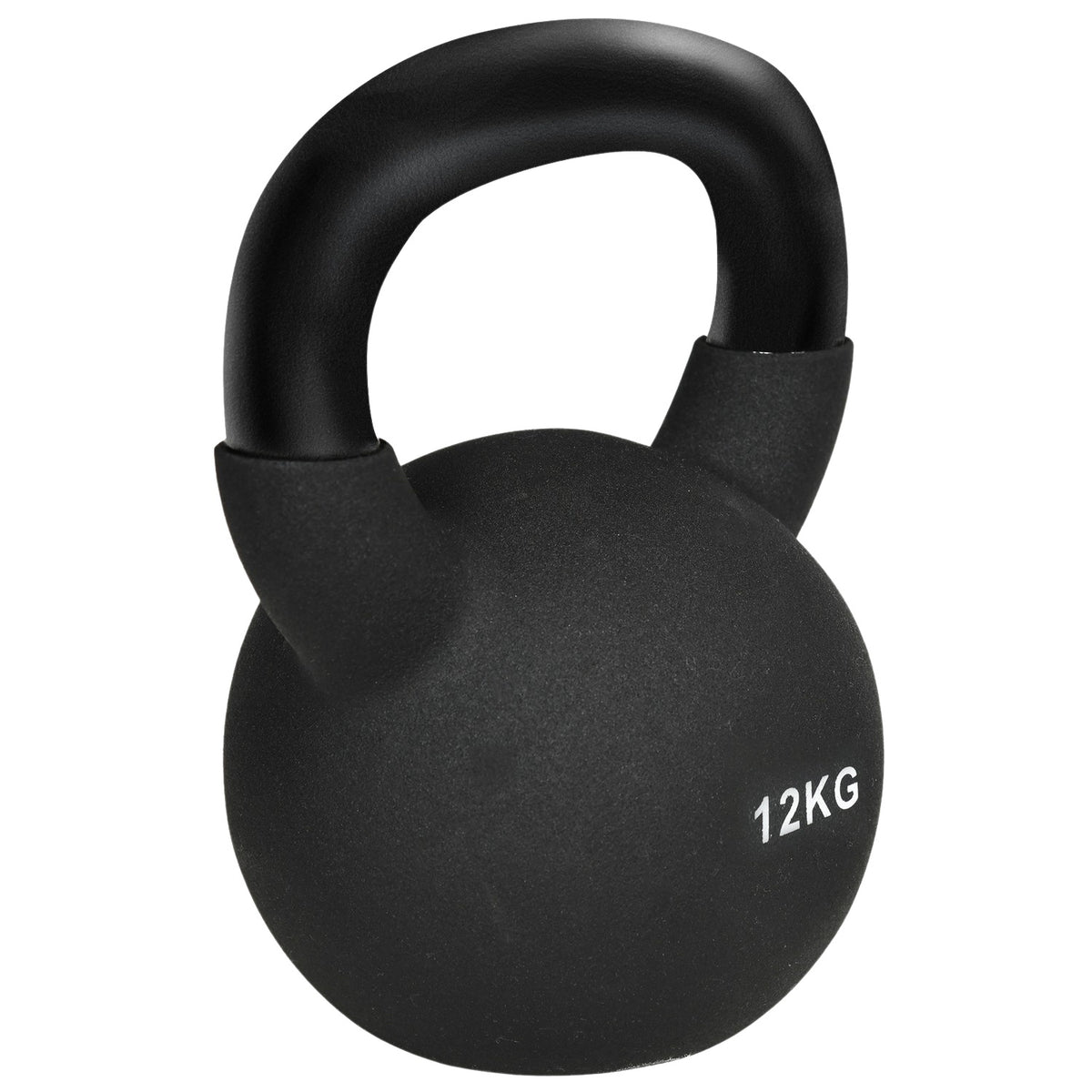 Kettlebell Cast Iron Neoprene Coating Floor-Friendly Swing Dumbbell Black 12 Kg