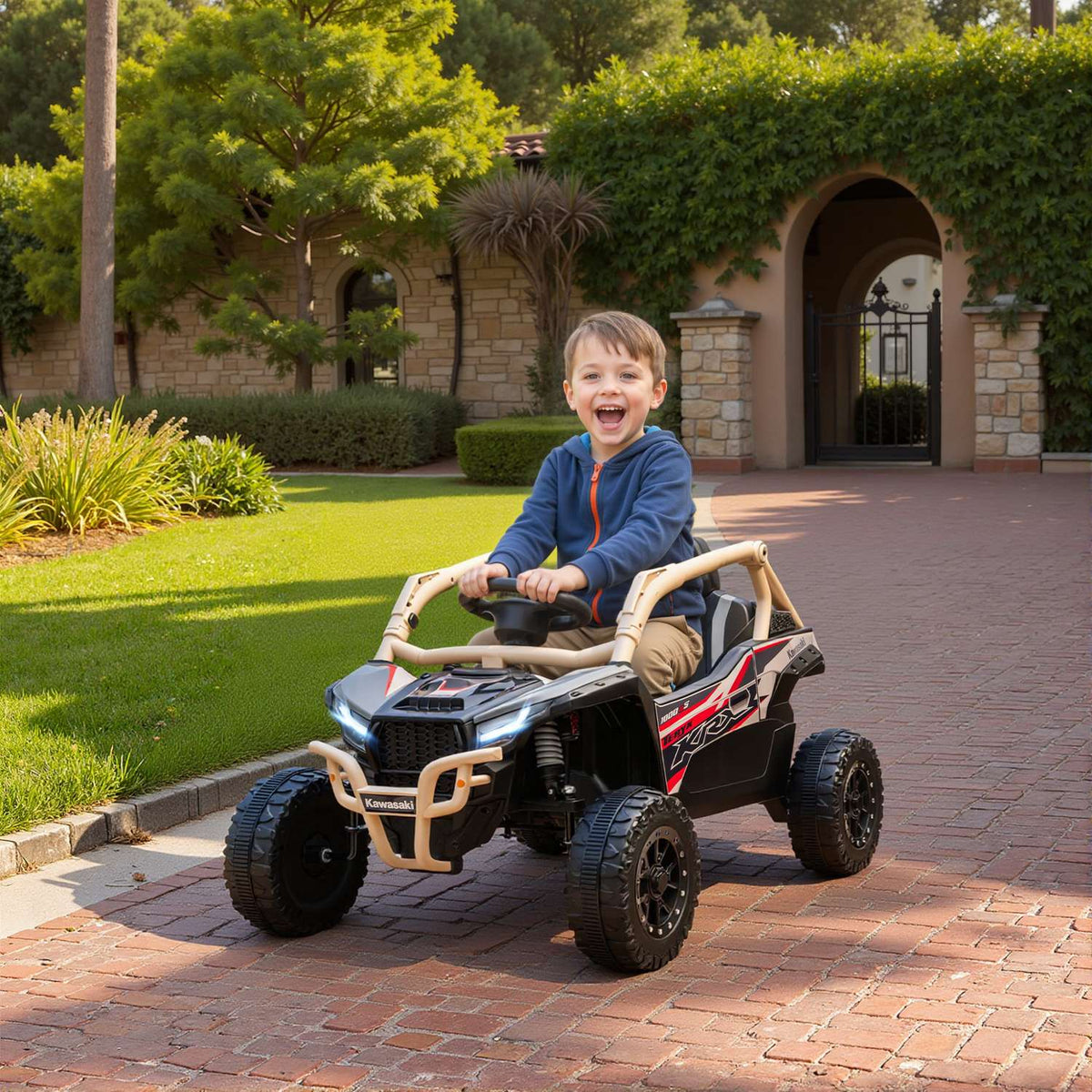 Kids 12V Electric Off-Road Vehicle, Remote, LED, Yellow