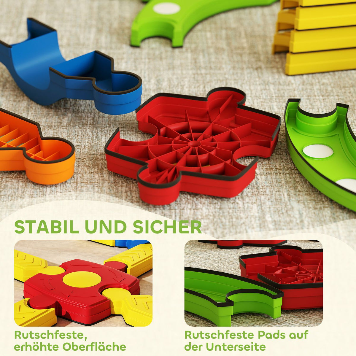 Kids Balance Beam, Interactive, Non-Slip, Colorful Plastic