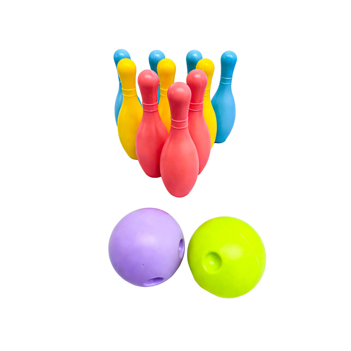 Kids Bowling Ball Set, 2 Balls & 6 Pins, Indoor/Outdoor Play