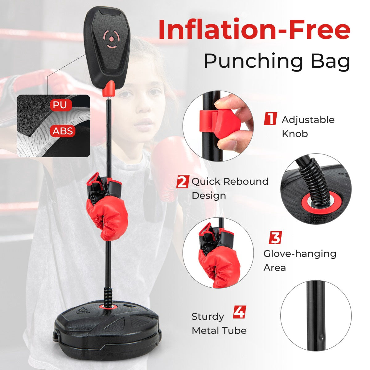 Kids Boxing Set – Adjustable Punching Bag With Gloves