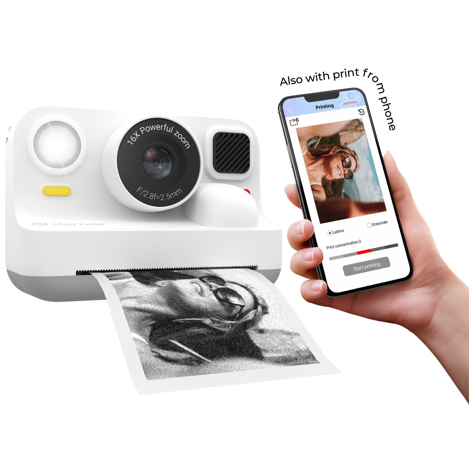Kids Camera with Thermal Printer, Bluetooth, Selfie Lens