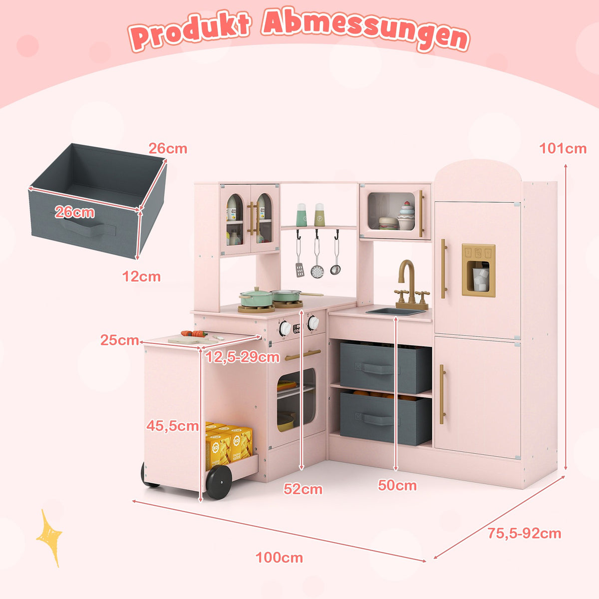 Kids' Corner Wooden Play Kitchen with Light & Sound