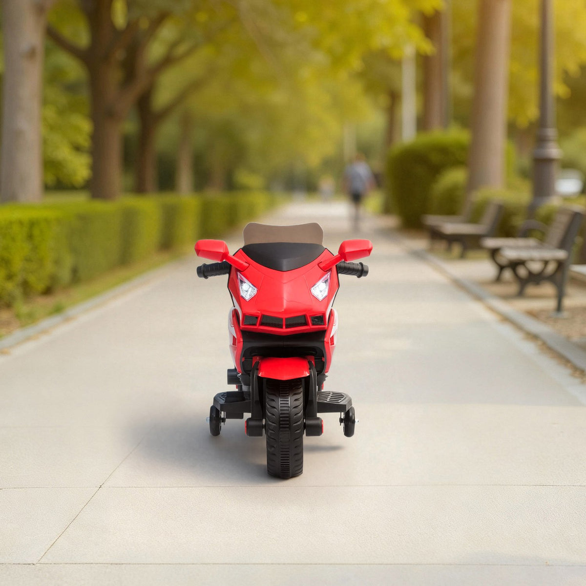 Kids Electric Motorcycle, Horn, Headlights, Music, Red