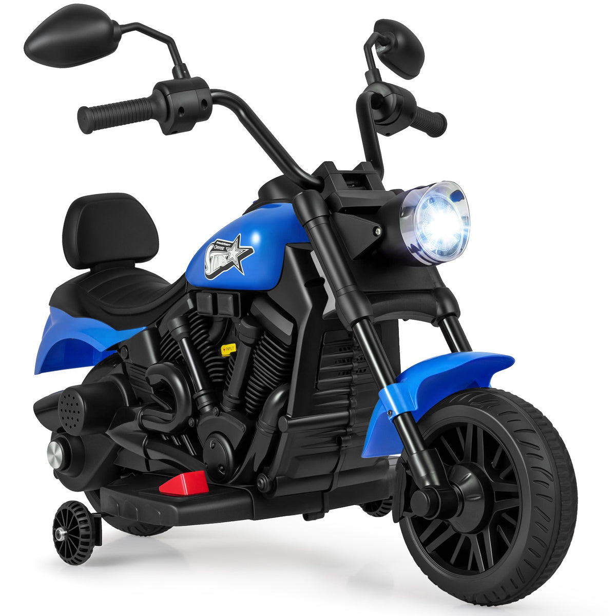 Kids Electric Motorcycle with Music, Headlights, Foot Pedals