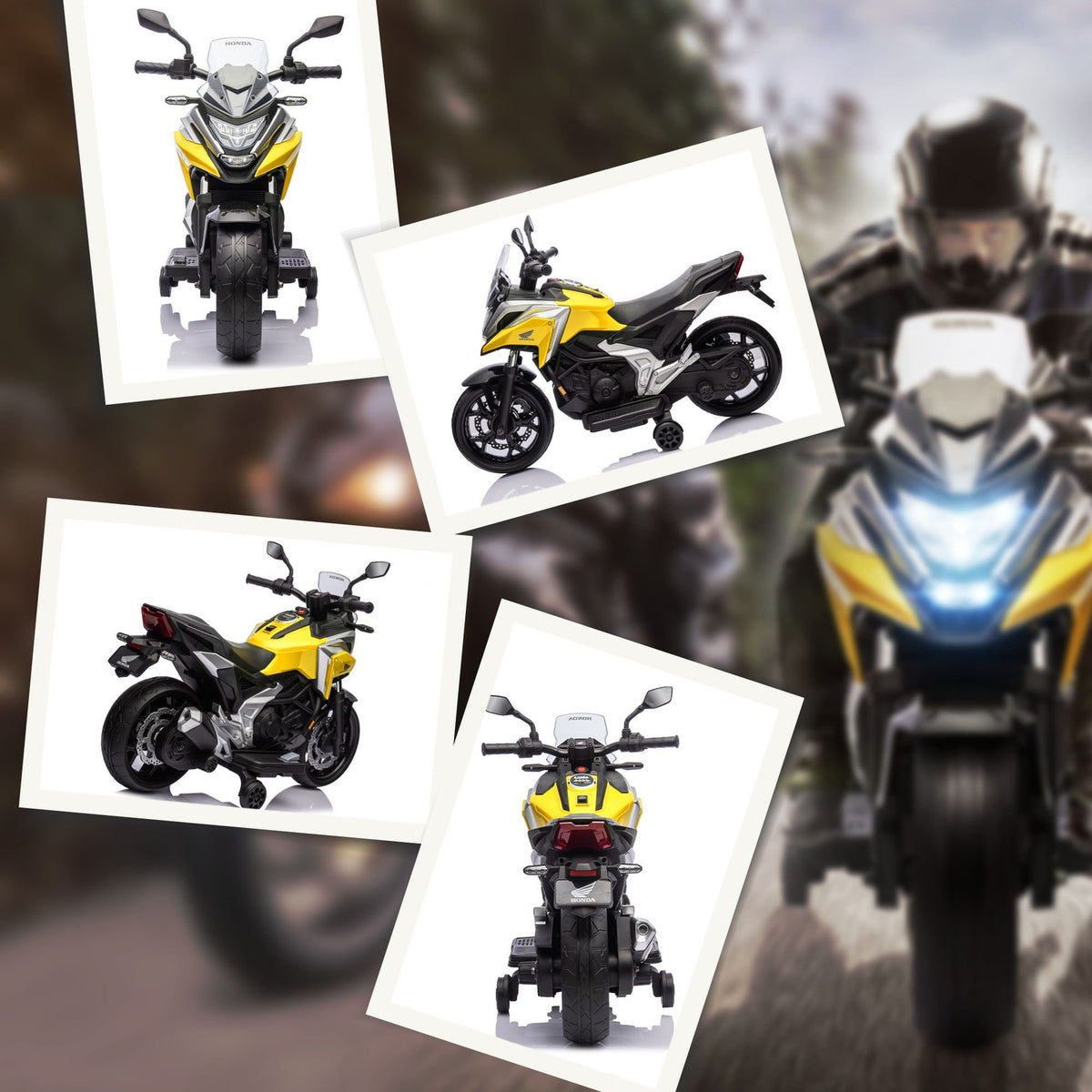 Kids Electric Motorcycle with Training Wheels, 3 km/h Speed
