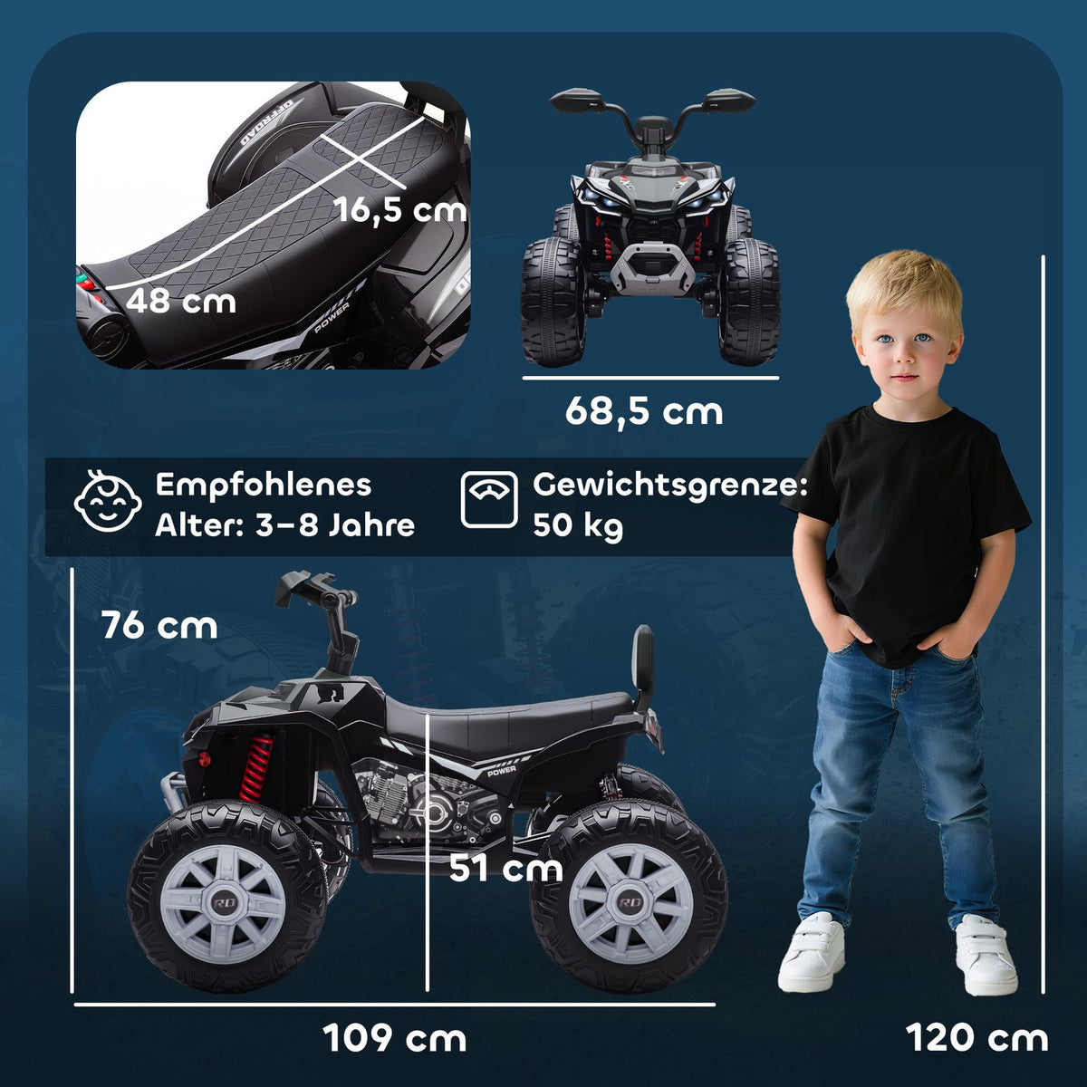 Kids Electric Quad, 24V, 4 Wheels, USB, MP3, 6.5 km/h