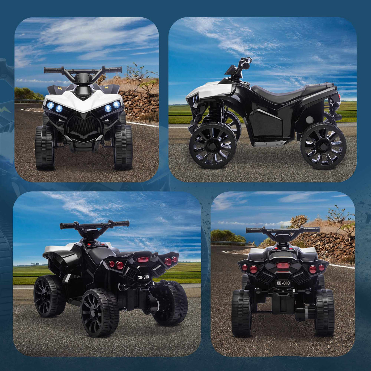 Kids Electric Quad – 6V Motor, Music, Headlights, Ages 3-6