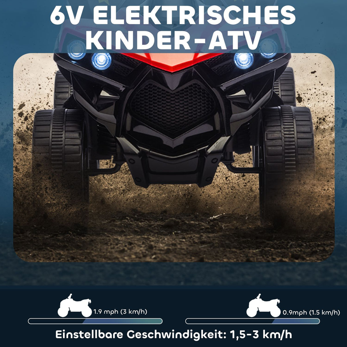 Kids Electric Quad 6V with Forward/Reverse, Music, LED
