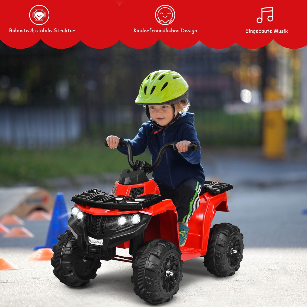 Kids Electric Quad ATV 6V, Lights, Music, Forward Reverse