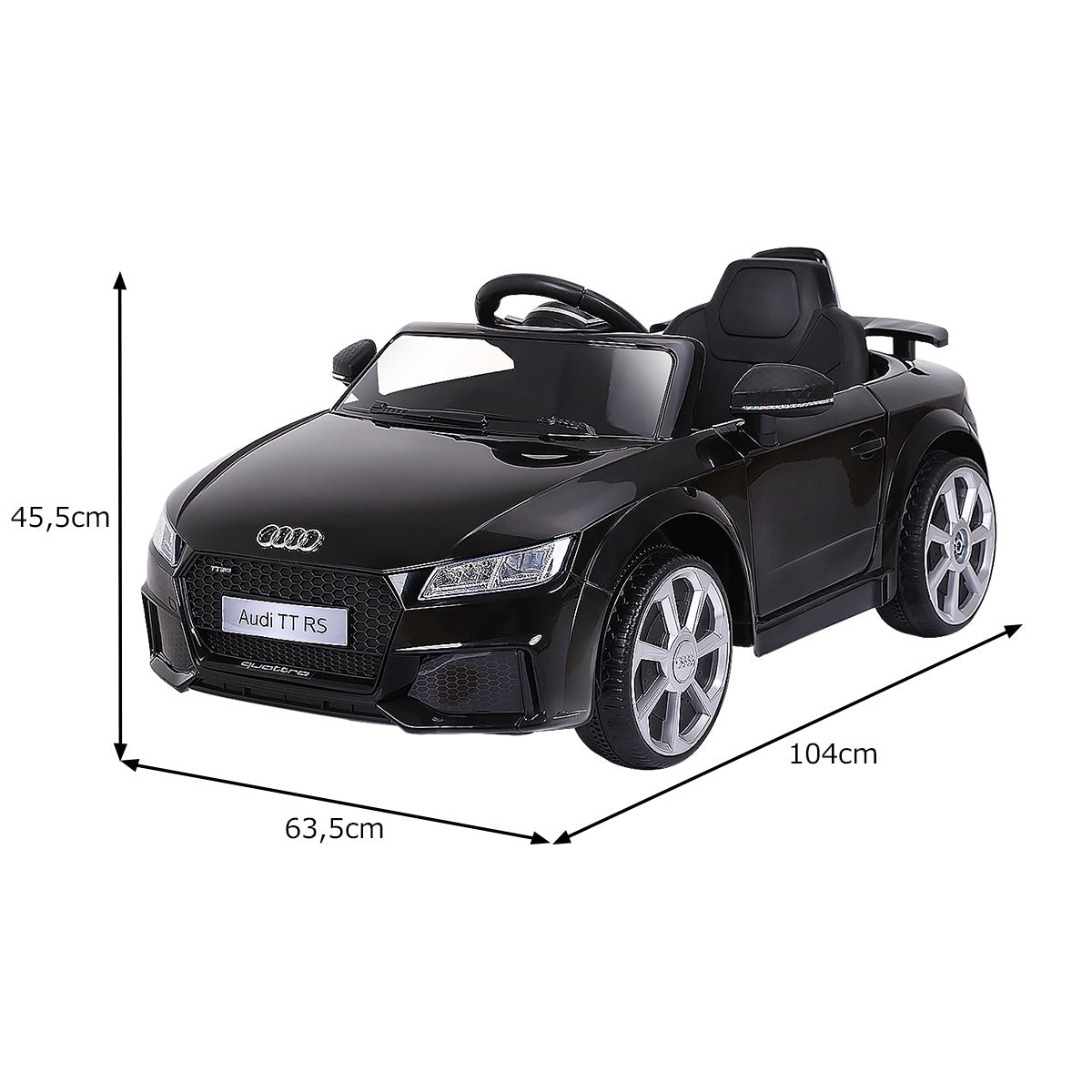 Kids Electric Ride-On Car, Remote Control, USB, Black