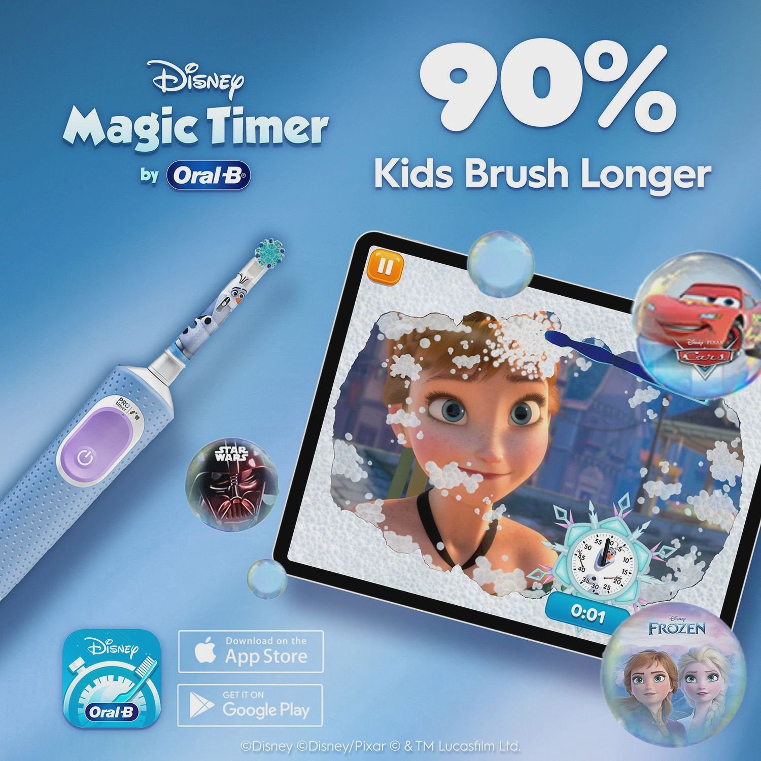 Kids Electric Toothbrush with Case, Disney Frozen Theme