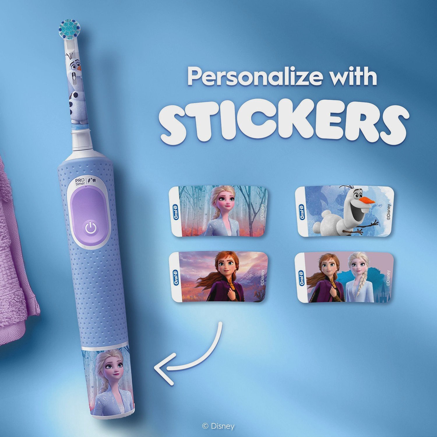 Kids Electric Toothbrush with Case, Disney Frozen Theme