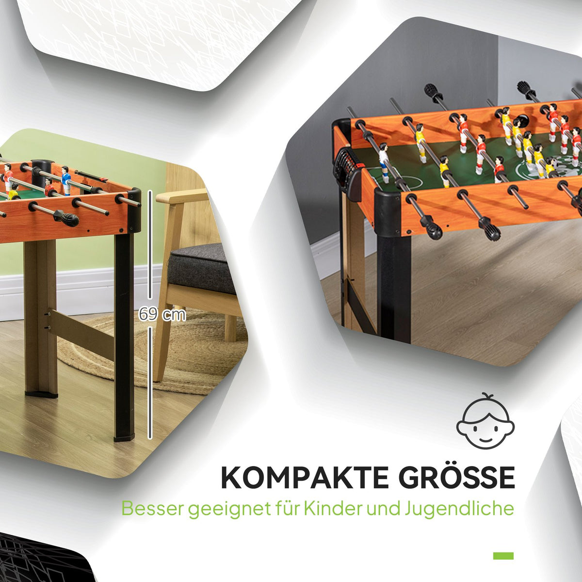 Kids Foosball Table Set, MDF & Steel, Scoreboard, Ages 7+