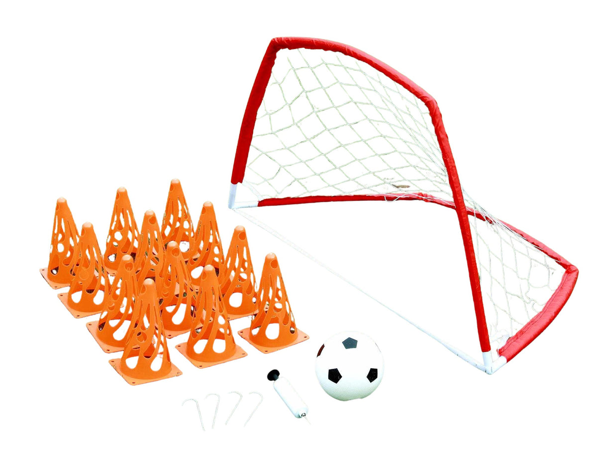 Kids Football Training Set with Goal, Ball, Cones & Pump