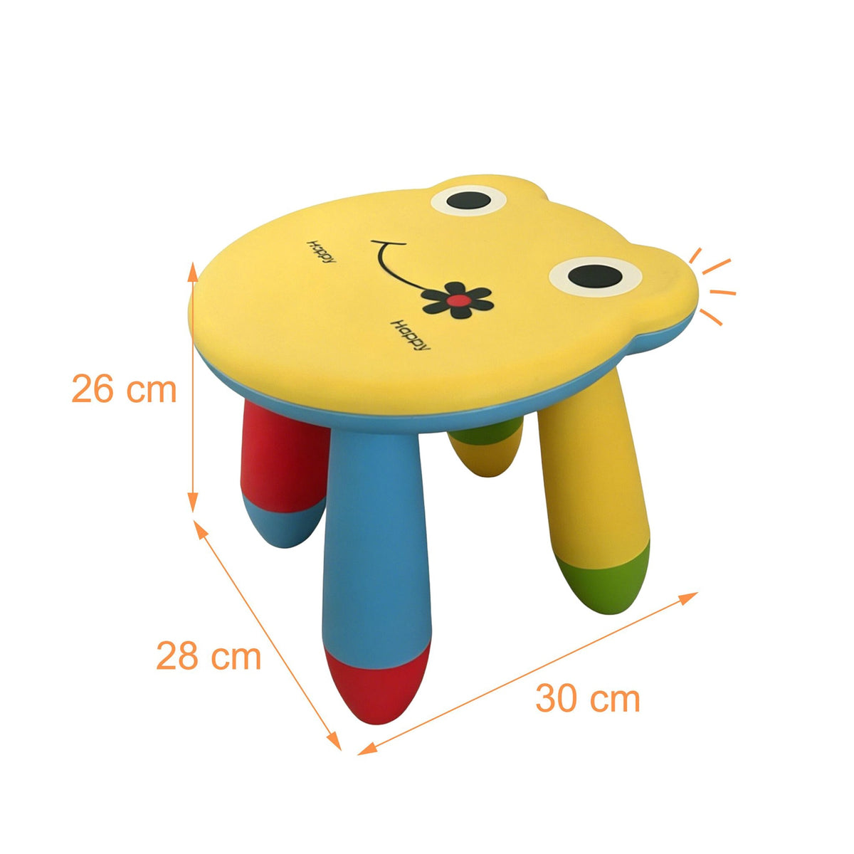 Kids' Frog Design Plastic Stool, Multicoloured