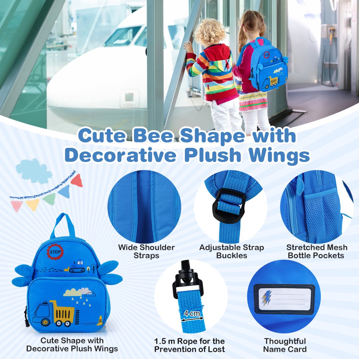 Kids Luggage Set, 18in Ride-On Suitcase, 12in Backpack, Spinner Wheels