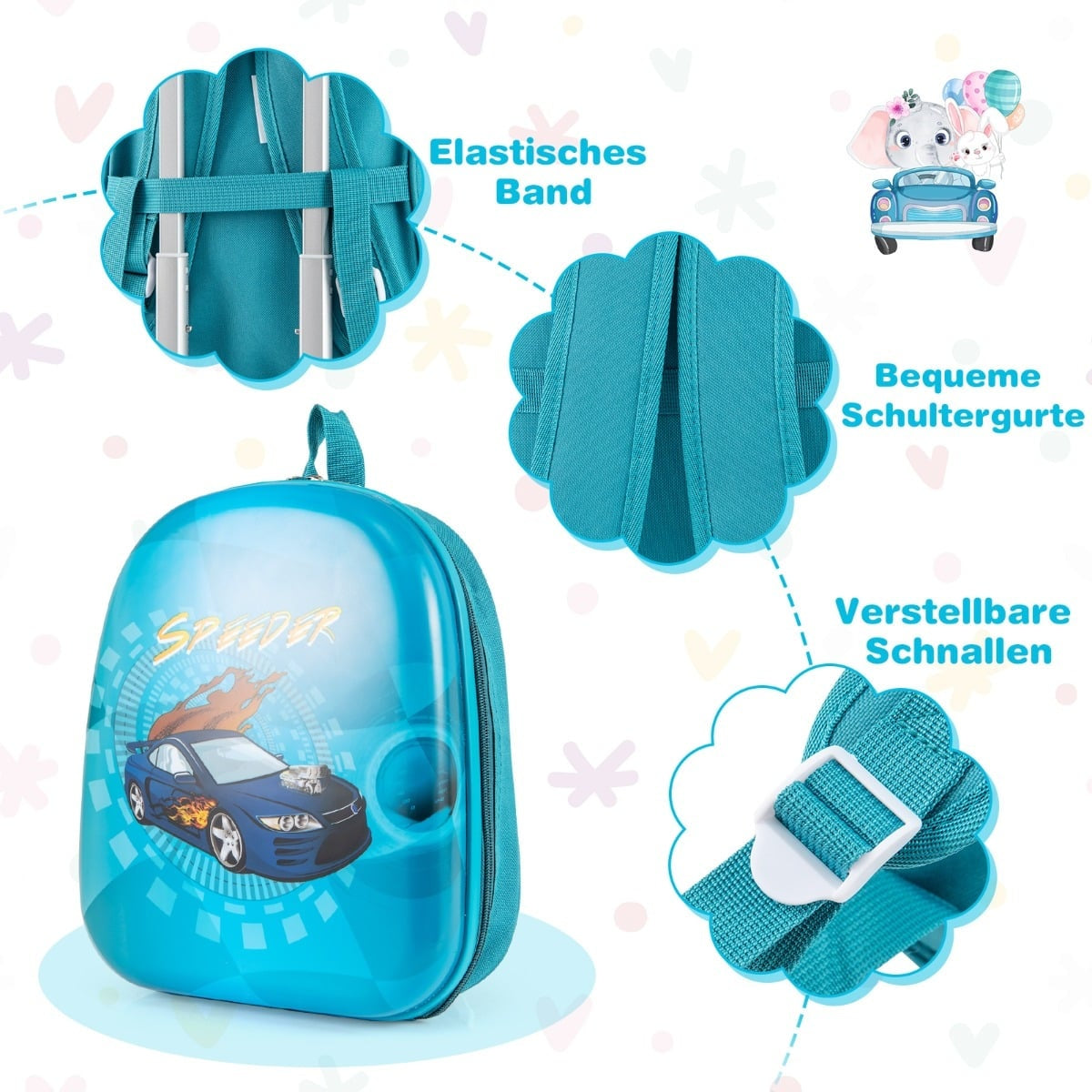Kids Luggage Set with Wheels – 17" Suitcase & 13" Backpack
