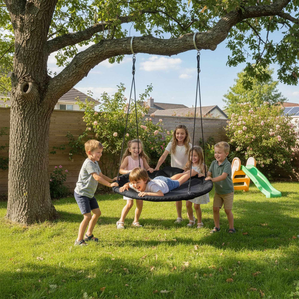 Kids Nest Swing with Cushion & Grips, Adjustable Height