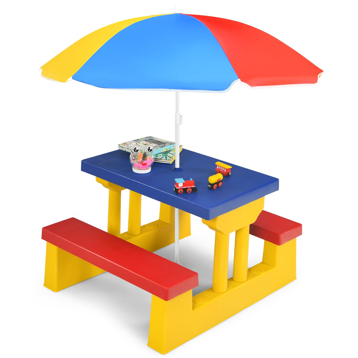 Kids Picnic Table Set with Umbrella – Durable, Easy Setup