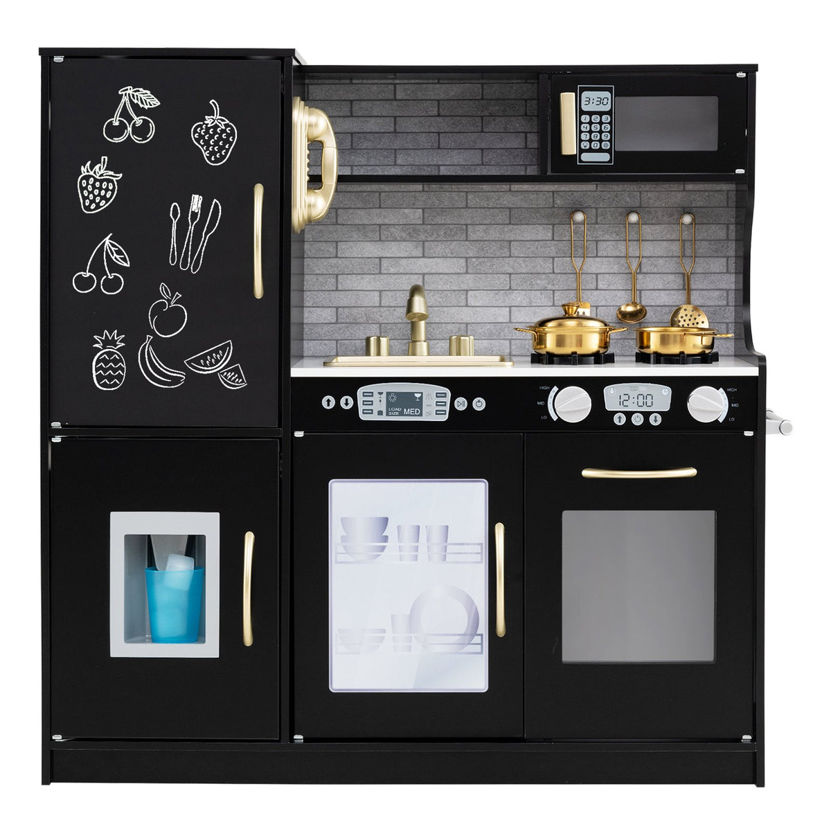 Kids Play Kitchen Set with Accessories and Sound Knobs