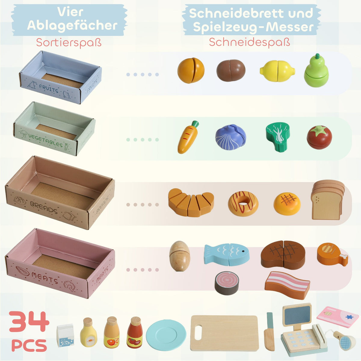 Kids Play Store with Cash Register & 34 Accessories