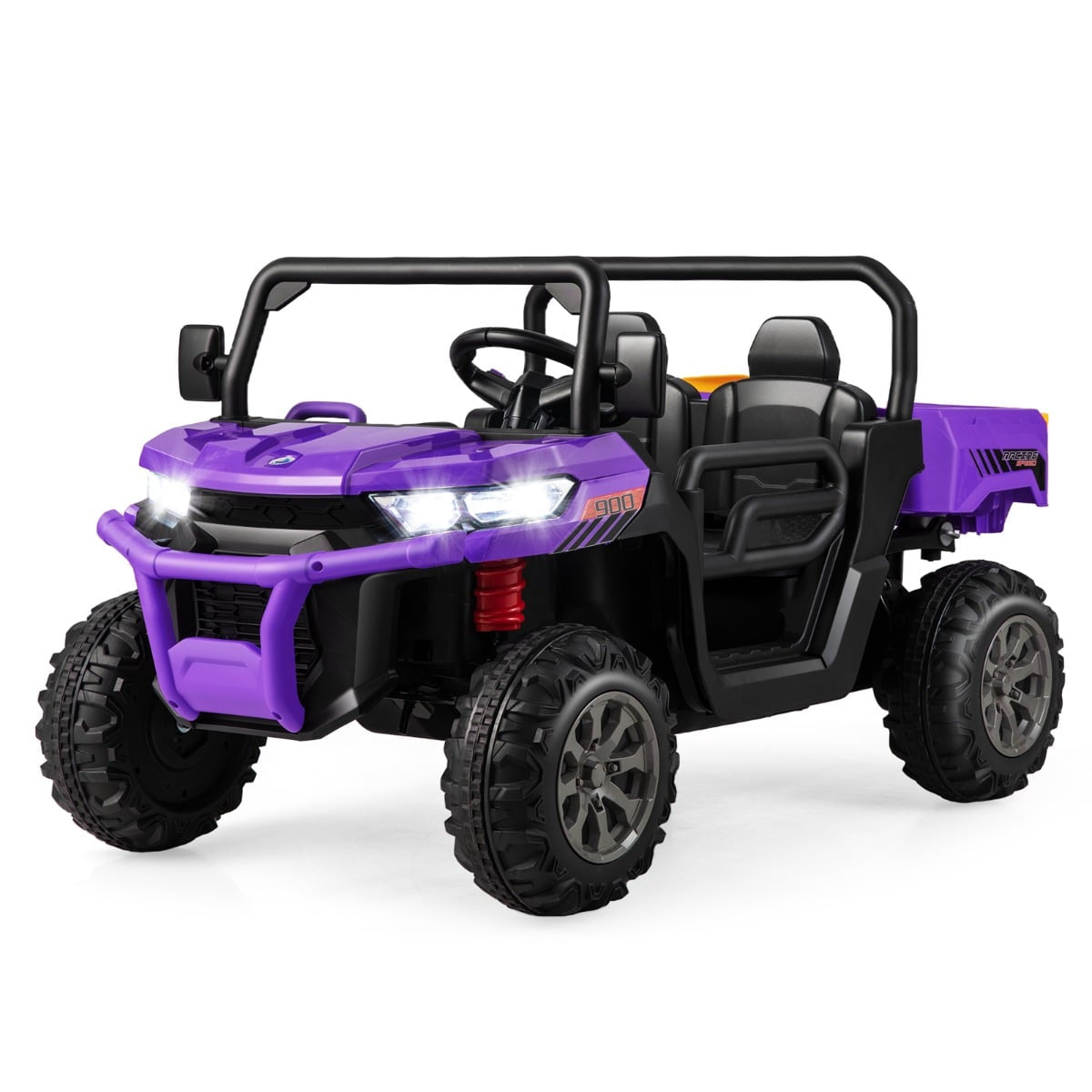 Kids Ride-On Dump Truck with Remote, 2 Seats, Purple